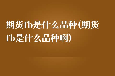 期货fb是什么品种(期货fb是什么品种啊)