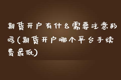 期货开户有什么需要注意的吗(期货开户哪个平台手续费最低)