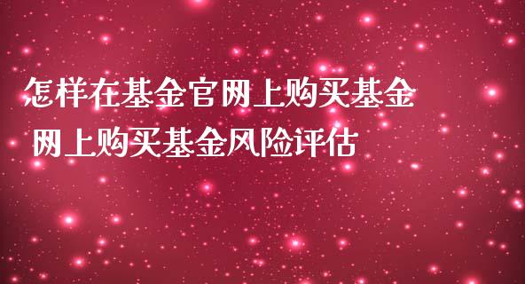 怎样在基金上购买基金 网上购买基金风险评估