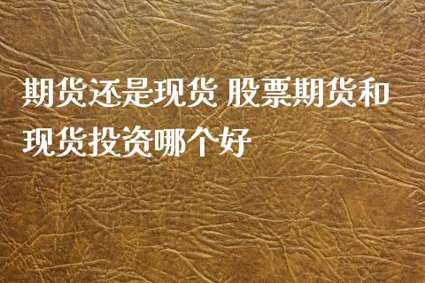 期货还是现货 股票期货和现货投资哪个好