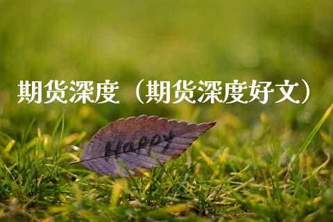期货深度（期货深度好文）