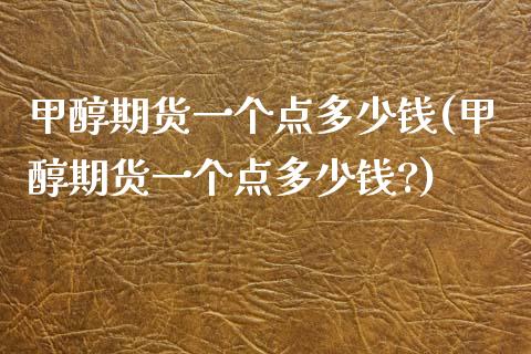 甲醇期货一个点多少钱(甲醇期货一个点多少钱?)