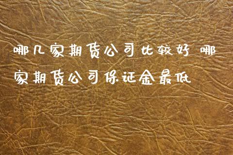 哪几家期货公司比较好 哪家期货公司保证金最低