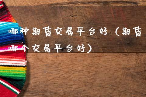 哪种期货交易平台好（期货哪个交易平台好）
