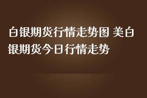 白银期货行情走势图 美白银期货今日行情走势
