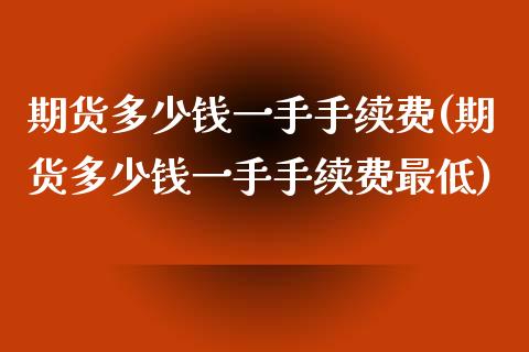 期货多少钱一手手续费(期货多少钱一手手续费最低)