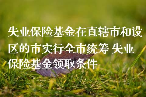 失业保险基金在直辖市和设区的市实行全市统筹 失业保险基金领取条件