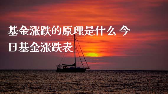 基金涨跌的原理是什么 今日基金涨跌表