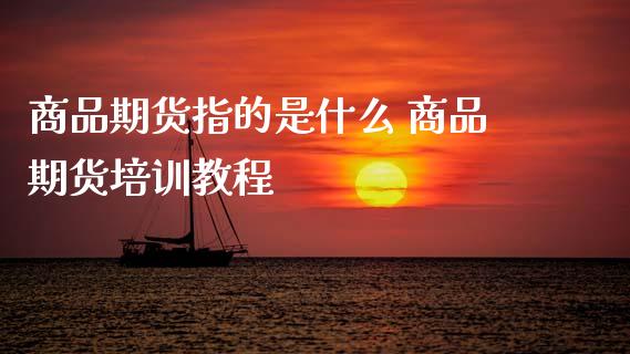 商品期货指的是什么 商品期货培训教程