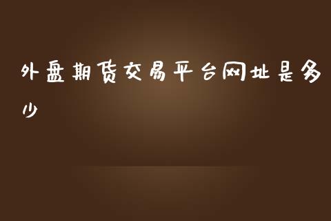 外盘期货交易平台网址是多少