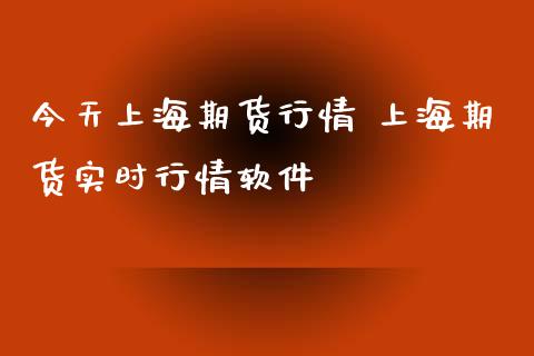 今天上海期货行情 上海期货实时行情软件_https://www.dglong8.com_财经要闻_第1张