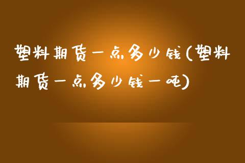 塑料期货一点多少钱(塑料期货一点多少钱一吨)