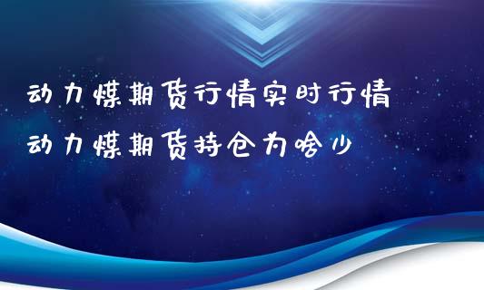 动力煤期货行情实时行情 动力煤期货持仓为啥少