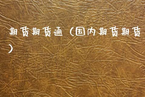 期货期货通（国内期货期货）