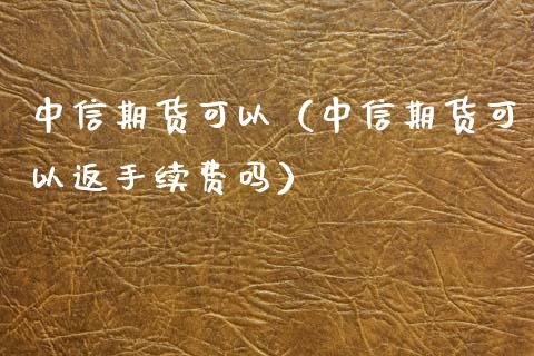 中信期货可以（中信期货可以返手续费吗）