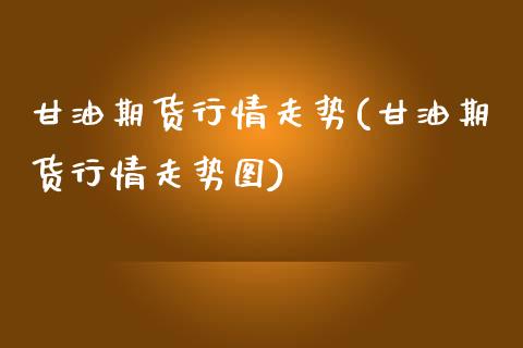 期货行情走势(期货行情走势图)