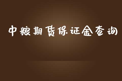 期货保证金查询