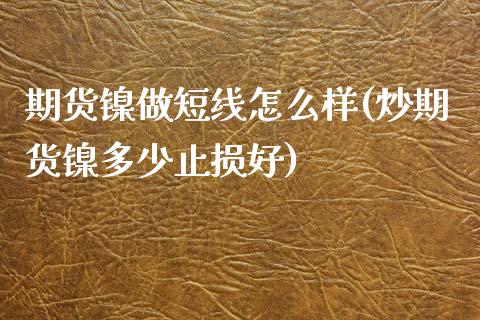 期货镍做短线怎么样(炒期货镍多少止损好)