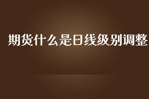 期货什么是日线级别调整