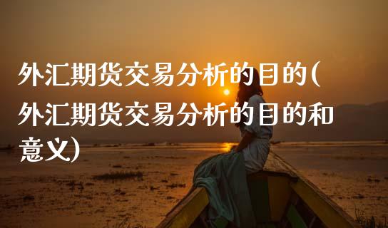外汇期货交易分析的目的(外汇期货交易分析的目的和意义)