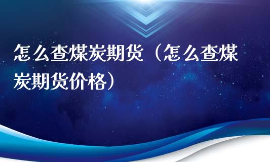 怎么查煤炭期货（怎么查煤炭期货价格）