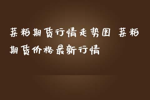 菜粕期货行情走势图 菜粕期货价格最新行情