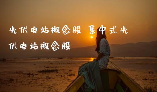 光伏电站概念股 集中式光伏电站概念股