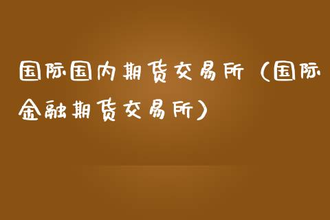 国际国内期货交易所（国际金融期货交易所）