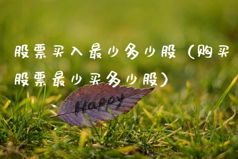 股票买入最少多少股（购买股票最少买多少股）