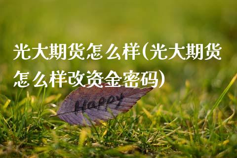 光大期货怎么样(光大期货怎么样改资金密码)