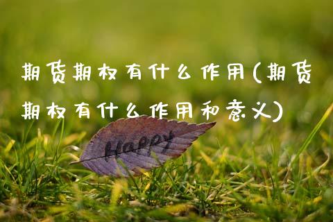 期货期权有什么作用(期货期权有什么作用和意义)