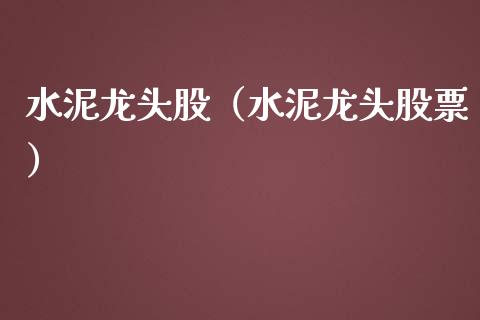 水泥龙头股（水泥龙头股票）