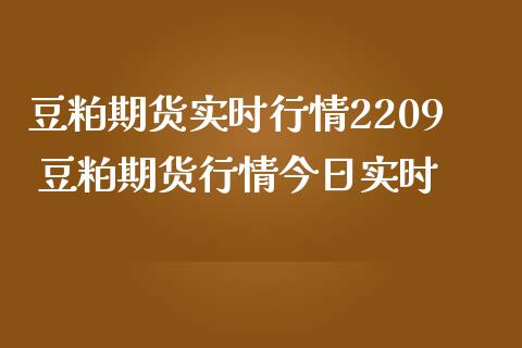 豆粕期货实时行情2209 豆粕期货行情今日实时