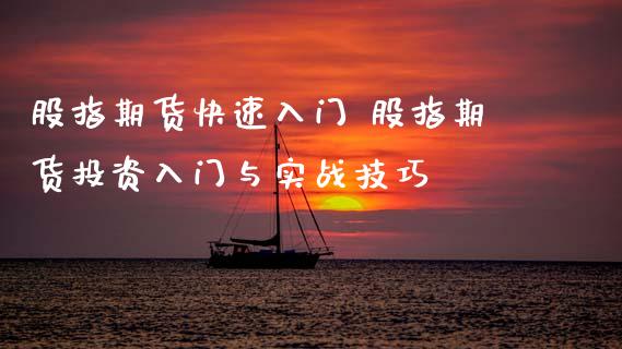 股指期货快速入门 股指期货投资入门与实战技巧