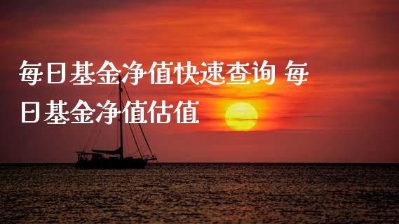 每日基金净值快速查询 每日基金净值估值