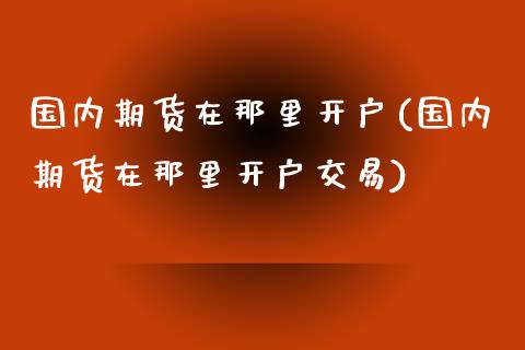 国内期货在那里开户(国内期货在那里开户交易)