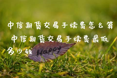 中信期货交易手续费怎么算 中信期货交易手续费最低多少钱