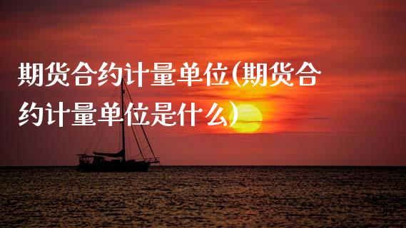 期货合约计量单位(期货合约计量单位是什么)