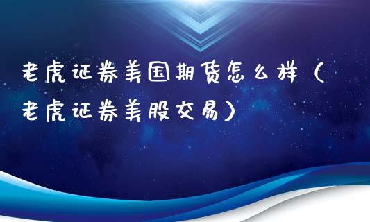 老虎证券美国期货怎么样（老虎证券美股交易）
