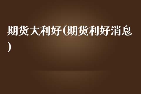 期货大利好(期货利好消息)