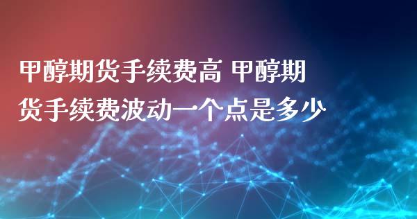 甲醇期货手续费高 甲醇期货手续费波动一个点是多少