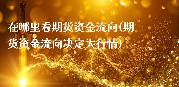 在哪里看期货资金流向(期货资金流向决定大行情)