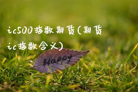 ic500指数期货(期货ic指数含义)