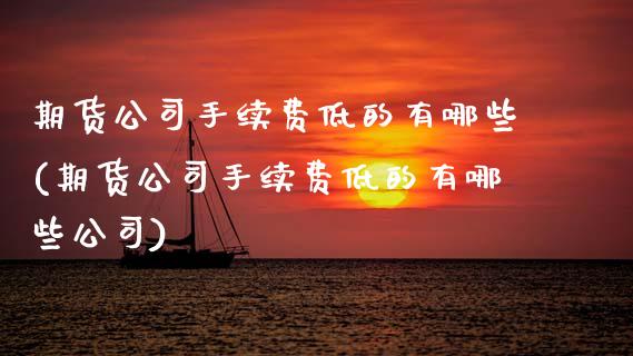 期货公司手续费低的有哪些(期货公司手续费低的有哪些公司)