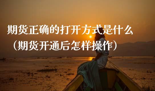 期货正确的打开方式是什么（期货开通后怎样操作）
