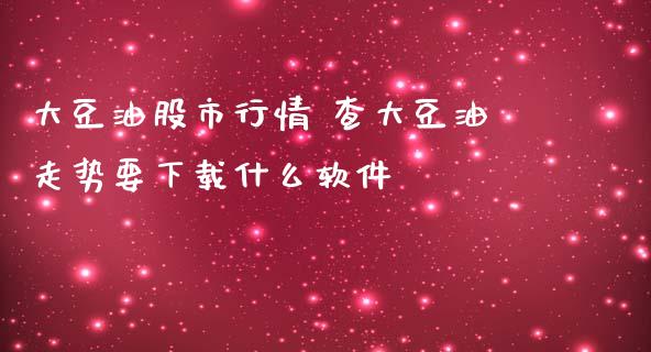 大豆油股市行情 查大豆油走势要下载什么软件