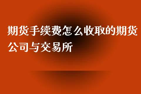期货手续费怎么收取的期货公司与交易所