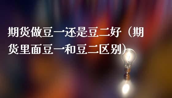 期货做豆一还是豆二好（期货里面豆一和豆二区别）