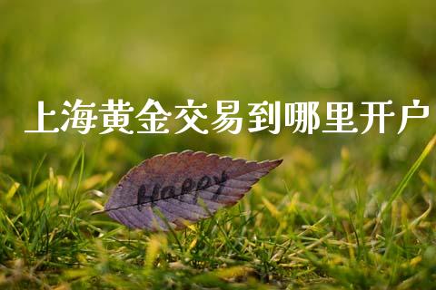 上海黄金交易到哪里开户