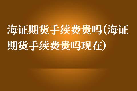 海证期货手续费贵吗(海证期货手续费贵吗现在)